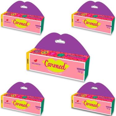 Imagem de Kit 5 Carmed Hidratante Labial Incolor Cimed Melancia 10g