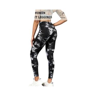 Imagem de Leggings Femininas De Cintura Alta Tie Dye Super Macias E Não Transpar
