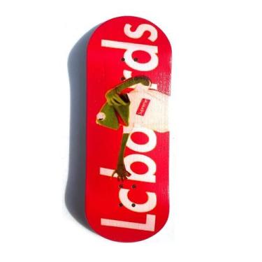 Imagem de Fingerboard LC Boards 98x34 mm Kermit RED com Grip de Espuma