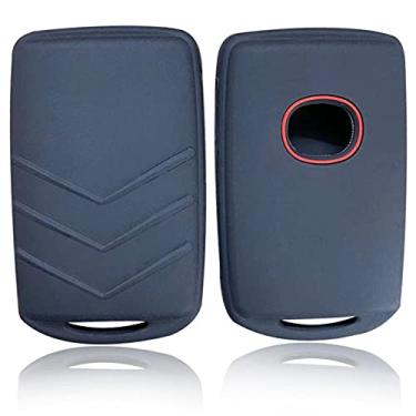 Imagem de YJADHU Capa de silicone para chave de carro, adequada para Mazda 3 Alexa CX-30 CX30 CX5 CX 5 CX-5 CX8 CX9 CX4 2019 2020, preto com vermelho 1 unidade