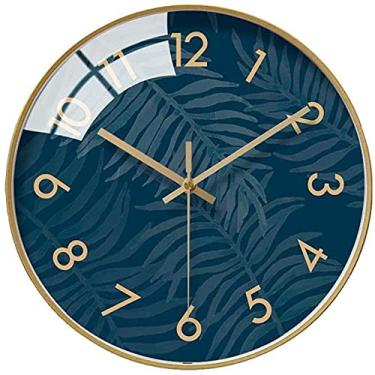 Imagem de Relógio de Parede Moda Moda Casa, Sala de estar Quarto Relógio Pingente, Silencioso Relógio Simples Creative Precise (Cor: Cinza), Amarelo (Color : Multi-colored)