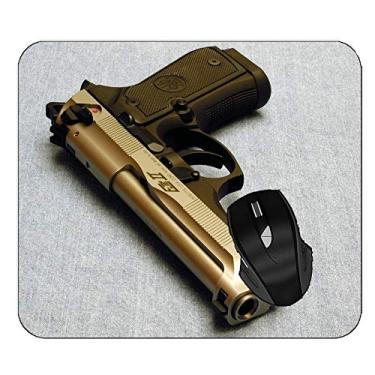 Imagem de Mouse pad para escritório Arma Beretta Pistola Marrom Antiderrapante Mouse Mat Teclado