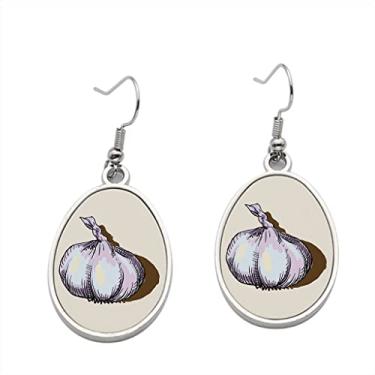 Imagem de Brinco de alho Vector – Brincos pendurados para meninas – Presente de festa de aniversário dos namorados, Metal, Sem pedras preciosas