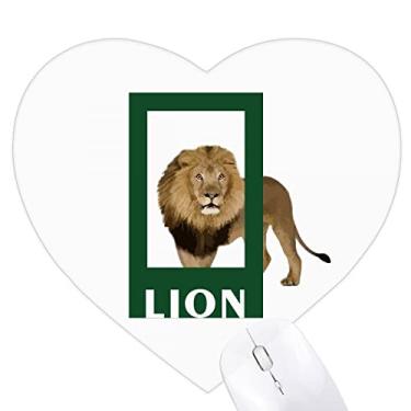 Imagem de Mousepad de borracha com tema de gato leão feroz Art Deco moderno para escritório