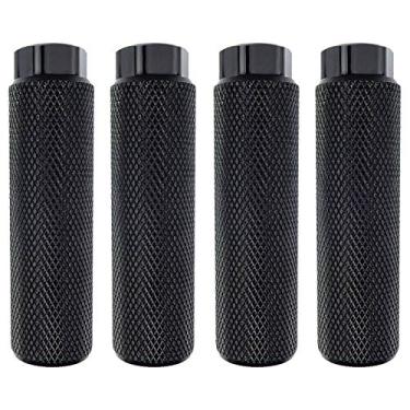 Imagem de Zelerdo 2 pares de pinos de bicicleta de liga de alumínio para mountain bike ciclismo de acrobacias traseiras cabem em eixos de 9,5 mm (preto puro, 100 x 28 mm)