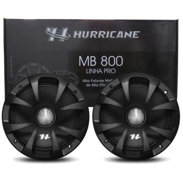 Imagem de Par Alto Falante Midbass Hurricane Pro MB800 8" Polegadas 600W RMS Bobina Simples