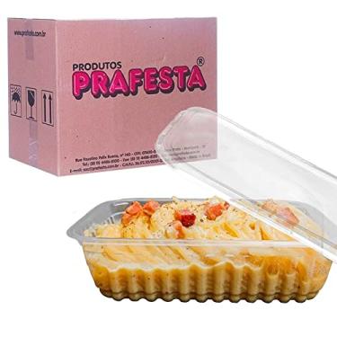 Imagem de Pote Transparente 350ml Retangular Prafesta Marmita Fit 72un