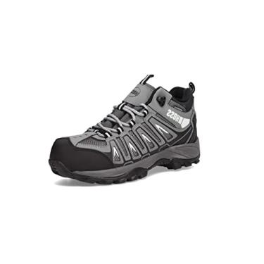 Imagem de Heartland Footwear Bota masculina autoevacuante com talão de aves tuff para caminhada, Preto/cinza, 10