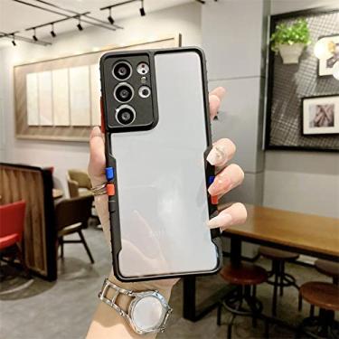 Imagem de Capa protetora transparente fashion para celular para Samsung Galaxy A32 A52 5G S21 Plus S21 ultra A10S A21S A02, preta, para A02