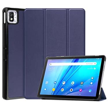 Imagem de For TCL Tab 10s Three-folding Holder Custer Texture Leather Tablet Case