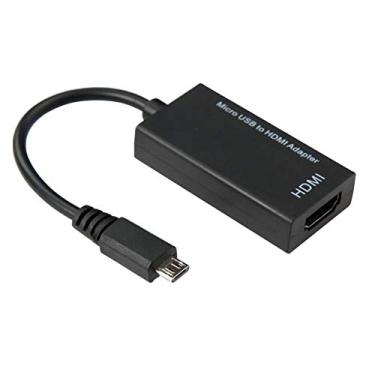 Imagem de Fansipro Cabo adaptador MHL Micro USB macho para HDMI fêmea para celular Tablet TV, 120 * 120 * 26 (MM), preto