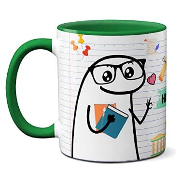 Imagem de Caneca Professor De História Frase Prestem Atenção Flork (Verde)