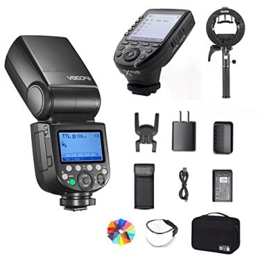 Imagem de Godox V860III-S para Sony Flash Speedlight Câmera Flash Speedlite 2600mAh 480 Flashes de Potência Total com gatilho de flash Godox XPro-S e suporte de suporte Godox S2 (V860II-S atualizado)