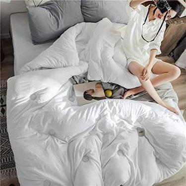Imagem de Luxuoso edredom ultramacio para todas as estações colcha de dormir respirável aconchegante acolchoado edredom quente fofo leve edredom -F 180x220cm (71x87 polegadas), B, 150x200cm (59x79 polegadas) necessário