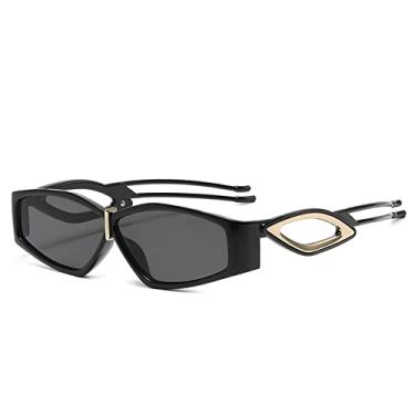 Imagem de Óculos de Sol Retangular Moda Feminina Masculina Luxo Tendência Tipo Elegante Óculos de Luxo Casual UV400,C1, Tamanho Único