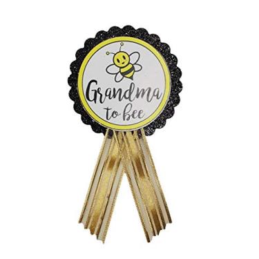 Imagem de Grandma to Be Pin Baby Shower Bee Yellow and Black Badge for Nona to Wear at Baby Sprinkle Gender Reveal