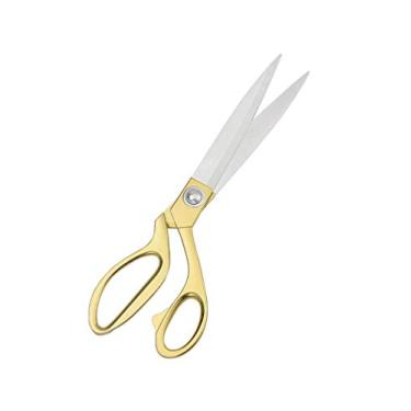 Imagem de Tesoura de aço inoxidável afiada da EVERMARKET para tesouras de confecção de roupas, tesouras, artesanato, corte ajustável, tesouras de cozinha, ouro (20 cm)