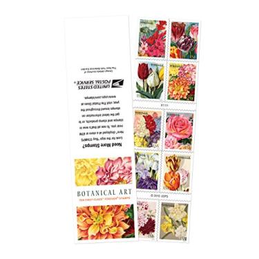 Imagem de 10 carimbos postais de primeira classe USPS para sempre arte botânica linda flor