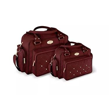 Imagem de Kit Bolsa Saída Maternidade Pérola Griff Baby Vinho Infantil