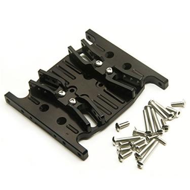 Imagem de RC Crawler Parts CNC usinado alumínio velocidade centro placa de deslizamento para 1/10 RC Axial SCX10 (preto)