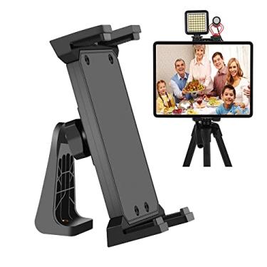 Imagem de Suporte de tripé para tablet iPad, suporte giratório de 360 graus com sapata fria para tablets de 4 a 13 polegadas, iPad Pro 12,9, iPad Air Mini, Surface, Galaxy Tab, gravação de vídeo