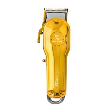 Imagem de MQ HAIR - Máquina de Cortar Cabelo Force Brave Gold Series - Precisão Ideal Para Fade - Máquina Elétrica de Corte, Barbeador, Cortador Profissional - Sem Fio, Lâmina de Aço de Carbono - Dourada