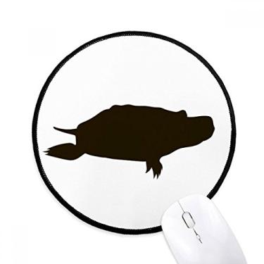 Imagem de DIYthinker Tapete de rato retrato de animal tartaruga preta desktop escritório tapete redondo para computador