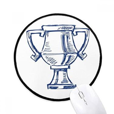 Imagem de Troféu de Campeonato de Futebol Azul Mouse Pad Desktop Tapete Redondo para Computador