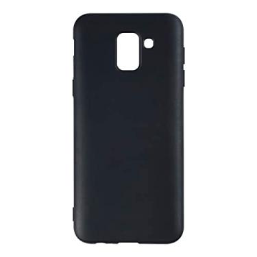 Imagem de Capa para Samsung Galaxy J6 2018, capa traseira de TPU macio à prova de choque de silicone anti-impressões digitais capa protetora de corpo inteiro para Galaxy J6 2018 (5,60 polegadas) (preto)