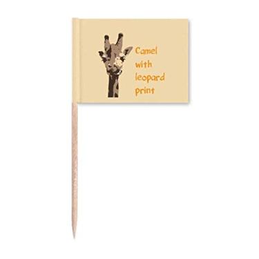 Imagem de Bandeira de palito de dente com girafa tropical africana marcador para decoração de festa