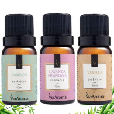 Imagem de Kit 3 Essências Via Aroma Para Aromatizador Difusor Elétrico 10ml Escolha o Seu Kit (Bamboo+Lavanda Francesa+Vanilla)