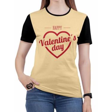 Imagem de Camiseta Dia Dos Namorados Plus Size Feminina Amarelo Blusa - Alemark