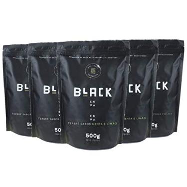 Imagem de KIT COM 5 ERVA MATE PARA TERERÉ BLACK ERVA 500G (2 Menta Black, 2 Pura Folha e 1 Menta e Limão)