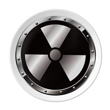 Imagem de Logotipo Fundo Preto Substâncias Radioativas Placa de Aviso Decorativa Porcelana Salver Prato de Jantar