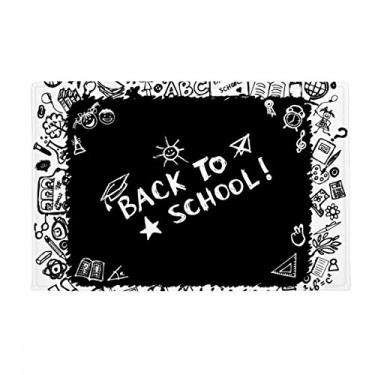 Imagem de DIYthinker Tapete para porta de banheiro com desenho de grafite estilo escolar, tapete antiderrapante