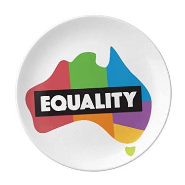 Imagem de Diferença de Gênero Prato de Igualdade de Íris Australiano Decorativo de Porcelana Salver Prato de Jantar