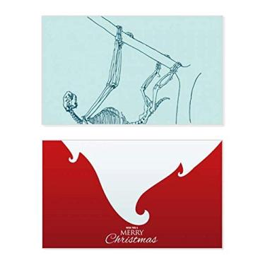 Imagem de Esqueleto bicho-preguiça esboço animal feriado feriado feliz Natal cartão de parabéns mensagem de Natal letra