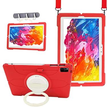 Imagem de Capa protetora para tablet Capa infantil compatível com Samsung Galaxy Tab S8 Plus/S7 Plus Capa 12,4 polegadas SM-X800/X806 SM-T970/T806/T730, capa leve de silicone macio, com alça de mão cinto de omb
