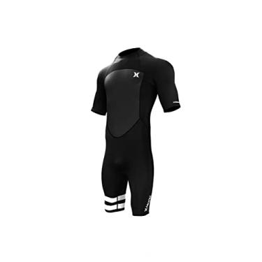 Imagem de Hurley Roupa de mergulho masculina Fusion 202 2/2 mm de manga curta para homens - Fato de mergulho masculino com elastano FPS 50+ neoprene curto (PP)