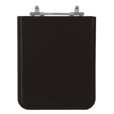 Imagem de Assento Sanitário Square Preto Tampa para Vaso Incepa de Madeira Laqueada 