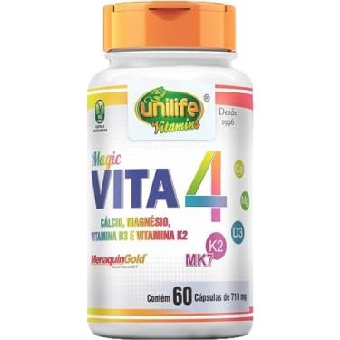Imagem de Cálcio + Magnésio + Vitamina D3 + Vitamina K2-60 Cápsulas 710mg - Unilife Vitamins