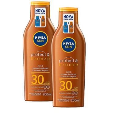 Imagem de Kit 2 Protetor Solar Nivea Sun Protect & Bronze Fps 30 Loção 200ml