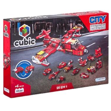 Imagem de Bloco de Montar Brigada de Incêndio Avião de Bombeiro 572Pçs