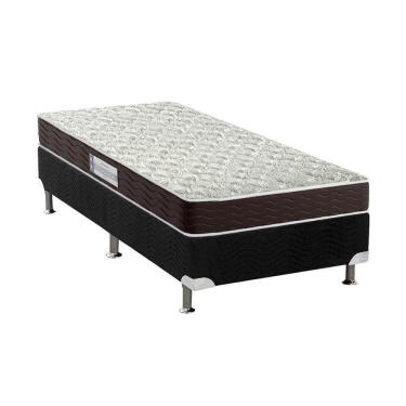Imagem de  Cama Box Solteiro: Colchão Espuma D33 Probel Advanced Mega Resistente + Base CRC Suede Black(88x188)