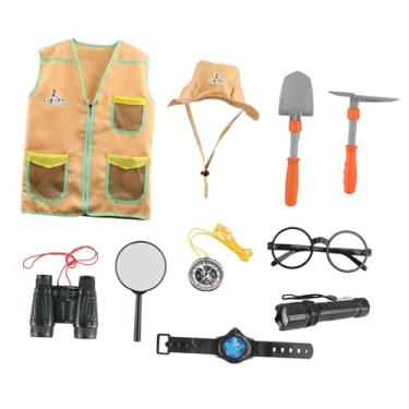 Imagem de Fancyes Kits infantis de aventura ao ar livre, colete infantil explorador e conjunto de chapéu para meninos de 3 a 7 anos