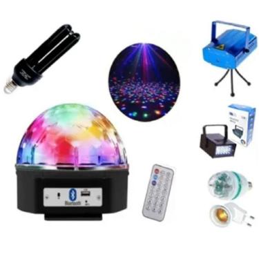 Imagem de Jogo De Luz Kit Luzes Balada Com Luz Negra Globo Luminaçao