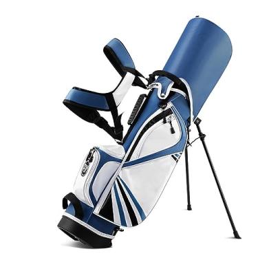 Imagem de LuusMm Bolsa de golfe júnior, camiseta de golfe leve, estojo de treinamento de lição de transporte portátil para dirigir, alças de ombro acolchoadas, idades de 5 a 16 anos, azul P