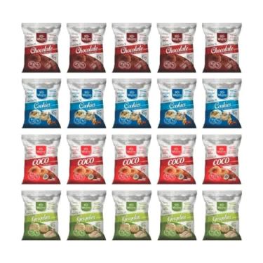 Imagem de Kit 20 Biscoitos Sortidos Fit Com Whey Protein Wheyviv 45g