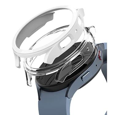 Imagem de Ringke Capa fina [antiamarelamento/pacote com 2] compatível com Samsung Galaxy Watch 5 de 44 mm para capa transparente minimalista e resistente + cor extra para mulheres, homens - transparente +