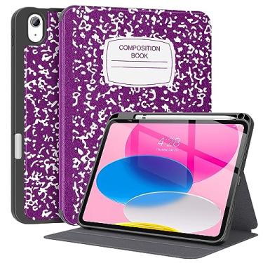 Imagem de Supveco Capa para iPad 10ª geração de 10,9 polegadas 2022 com suporte para lápis - [suporta Apple Pencil 1ª geração + despertar/hibernar automático], capa premium com suporte Folio com capa traseira de TPU macio para iPad 10ª geração - roxo